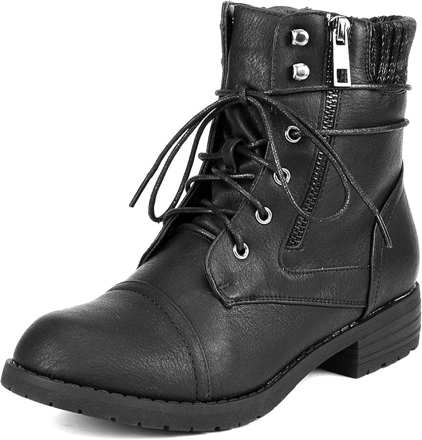 DREAM PAIRS Women's Lace Up Combat boots Ankle Booties | Amazon (US)