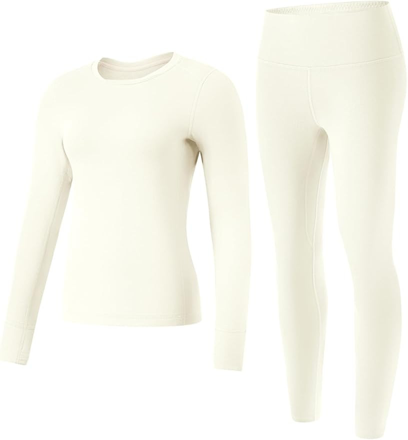 Soft Thermal Underwear for Women, Long Johns for Cold Weather Fleece Lined Base Layer Set | Amazon (US)