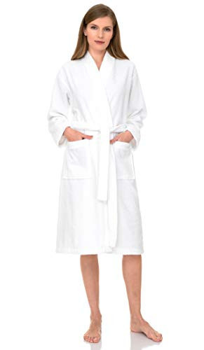TowelSelections Womens Robe Cotton Terry Cloth Towel Bathrobe Kimono Spa Shower Bath Robe for Women Medium-Large White | Amazon (US)