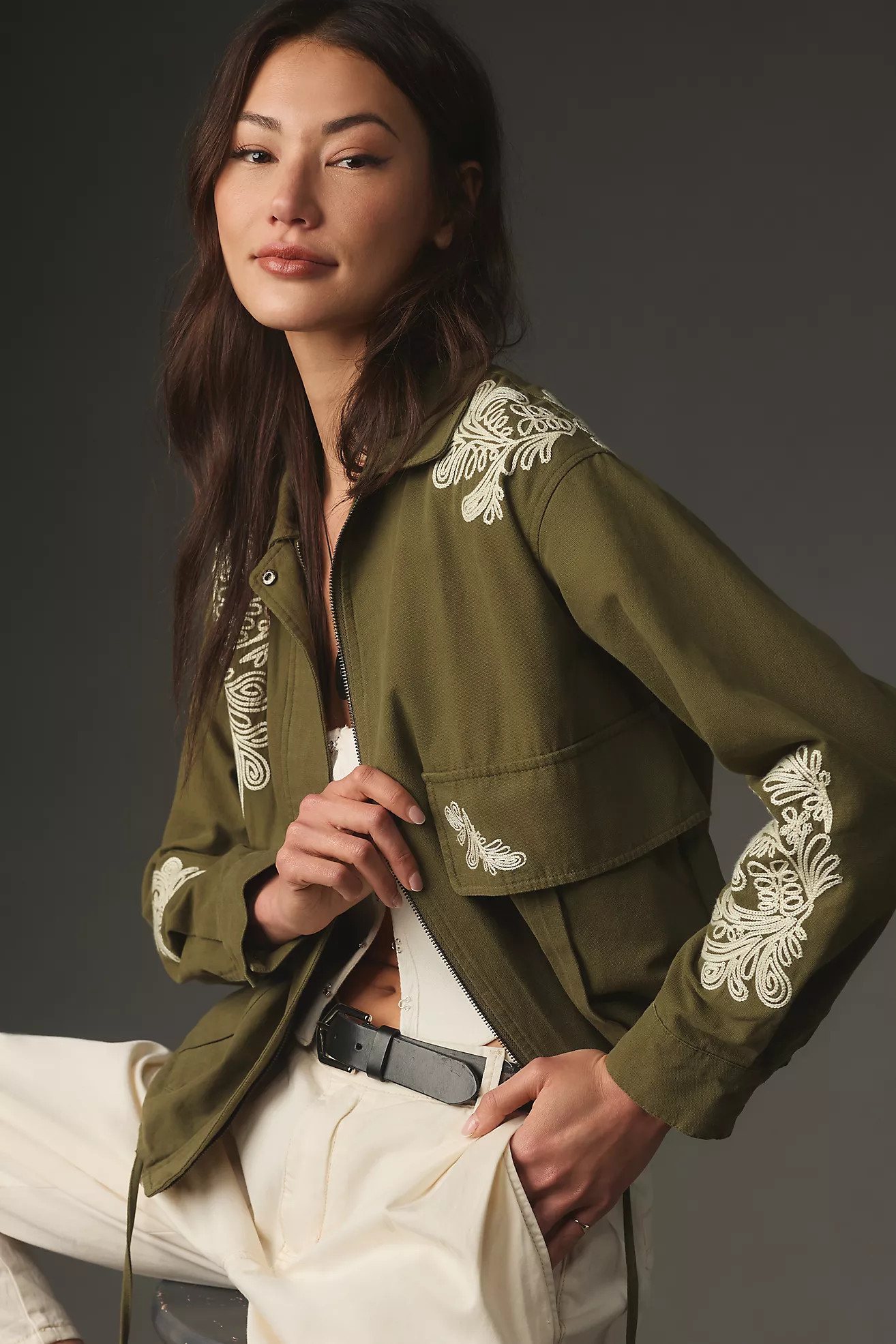 DOLAN Embroidered Utility Jacket | Anthropologie (US)