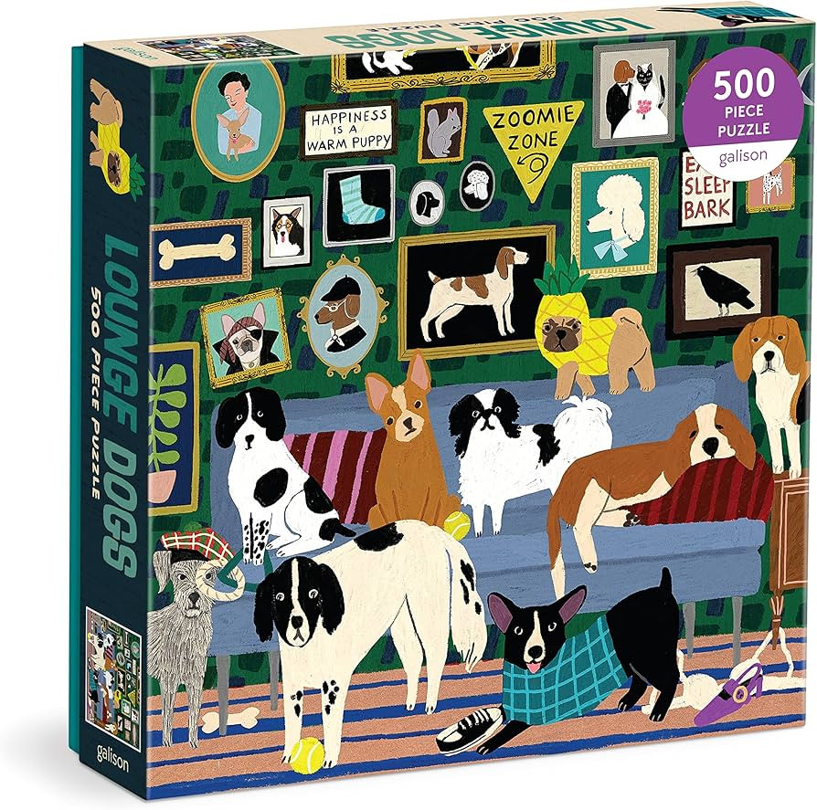Galison Lounge Dogs – 500 Piece Puzzle Fun and Challenging Activity with Bright and Bold Artwor... | Amazon (US)