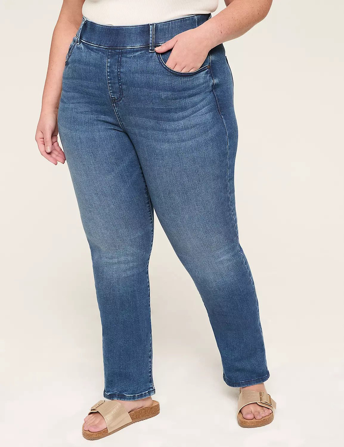 Tighter Tummy Pull-On High-Rise Straight Jean | Lane Bryant (US)