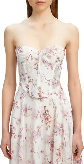 Gracious Floral Strapless Corset Top | Nordstrom