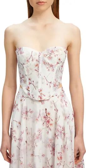 Gracious Floral Strapless Corset Top | Nordstrom