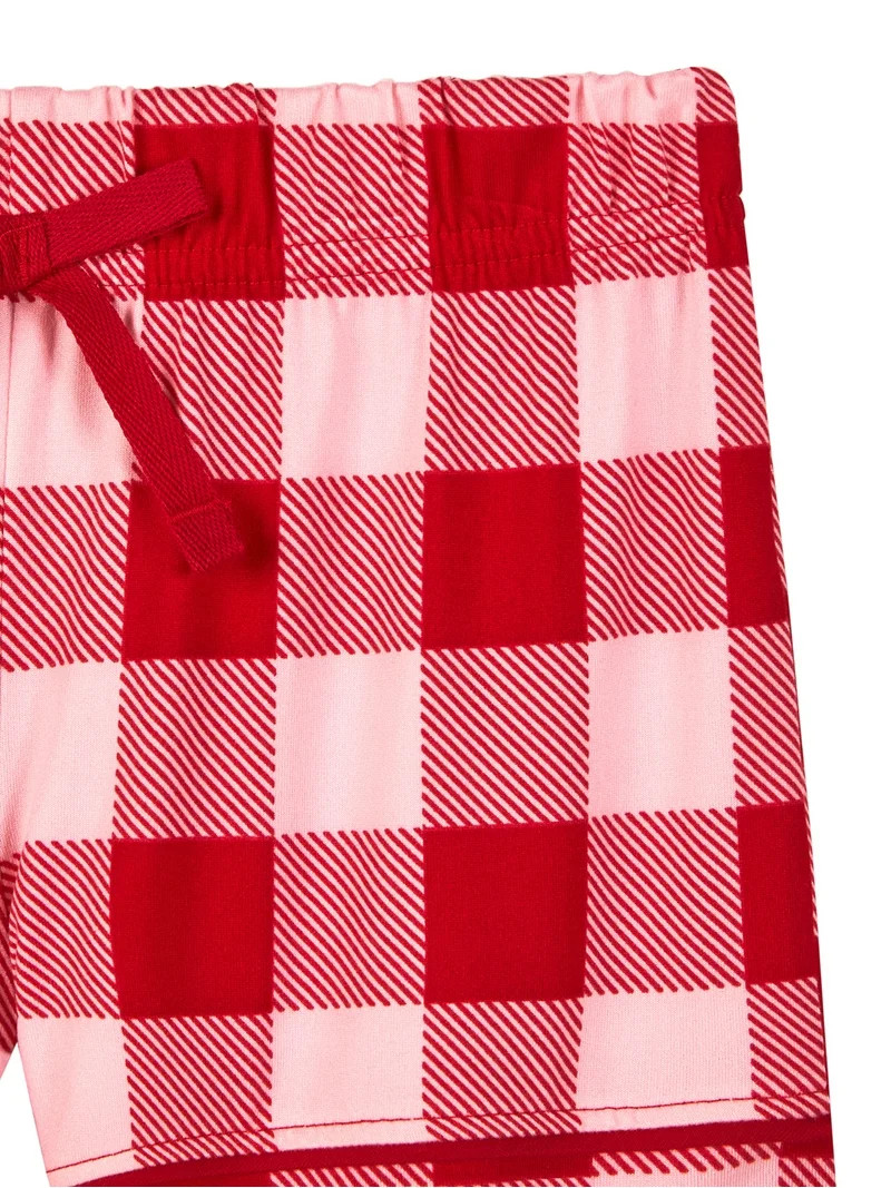 Wonder Nation Girls Short Sleeve Button Front Pajama Top and Shorts Set with Eyemask, 3-Piece, Si... | Walmart (US)