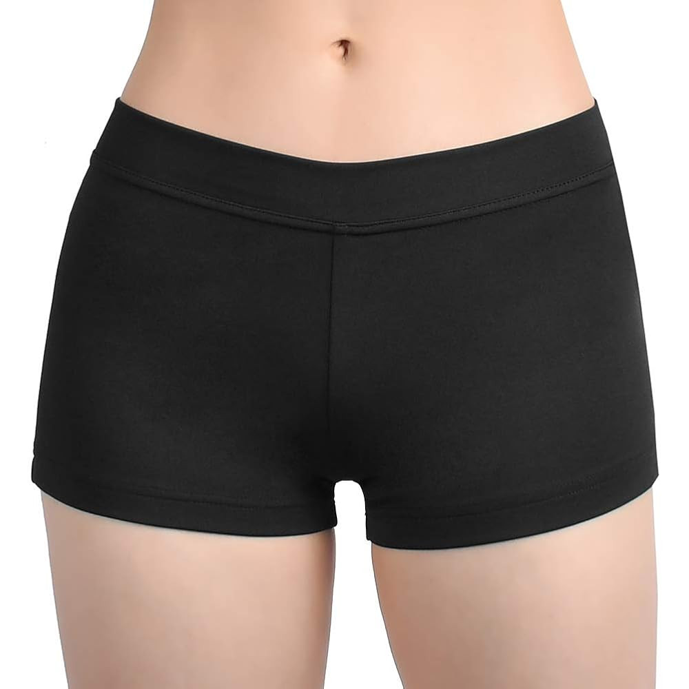 SUPRNOWA Boy Cut Low Rise Booty Shorts - Spandex Active Dance Yoga Workout Fitness Shorts for Wom... | Amazon (US)