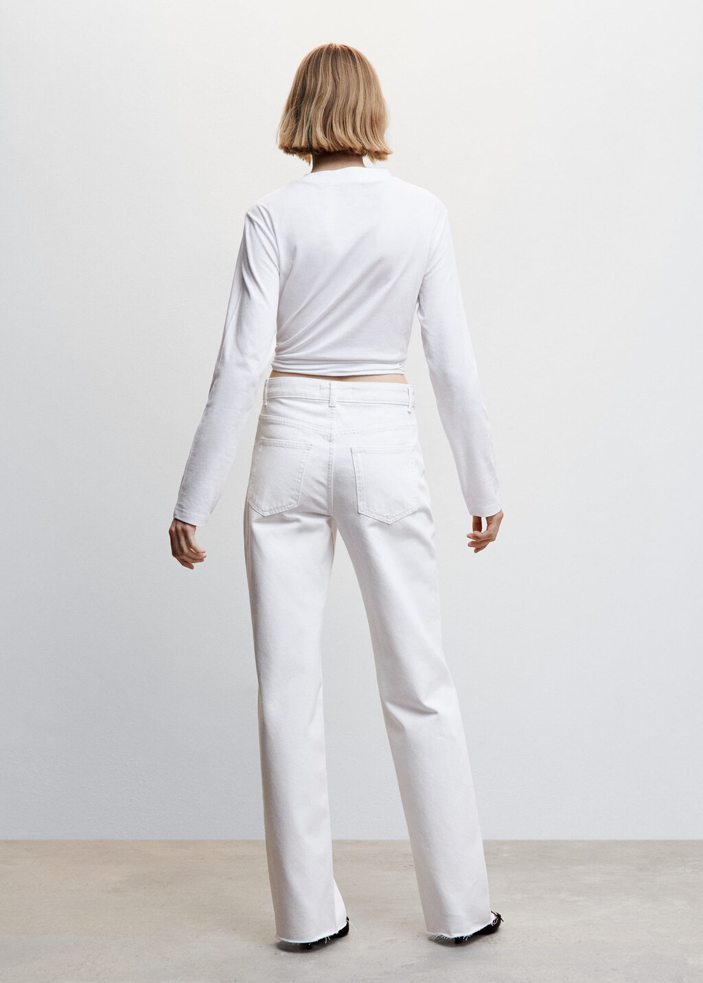 Wideleg mid-rise jeans -  Women | Mango USA | MANGO (US)