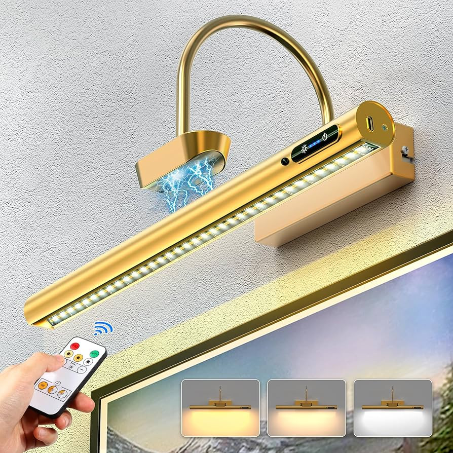 GINATY Ultra Bright Wireless Picture Light with Remote 350 Lumens, Fast Charge Battery Operated U... | Amazon (US)