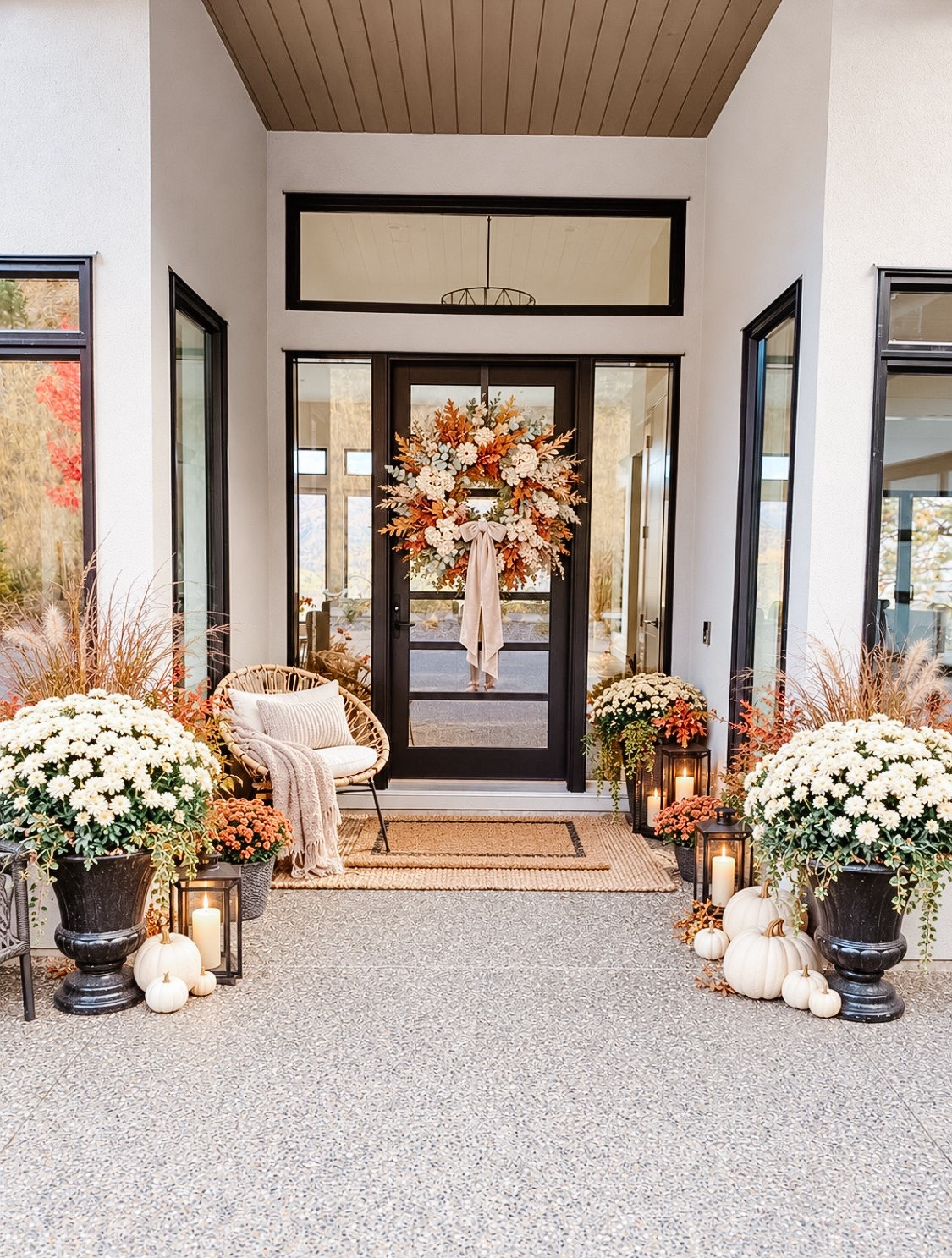 Front entrance holds a quiet rhythm—keeping the space open lets the light move freely. A simple frame helps maintain that flow. 

Front porch decor, fall decor, home decor, fall 
#LTKSeasonal #ltkfall #ltkhome