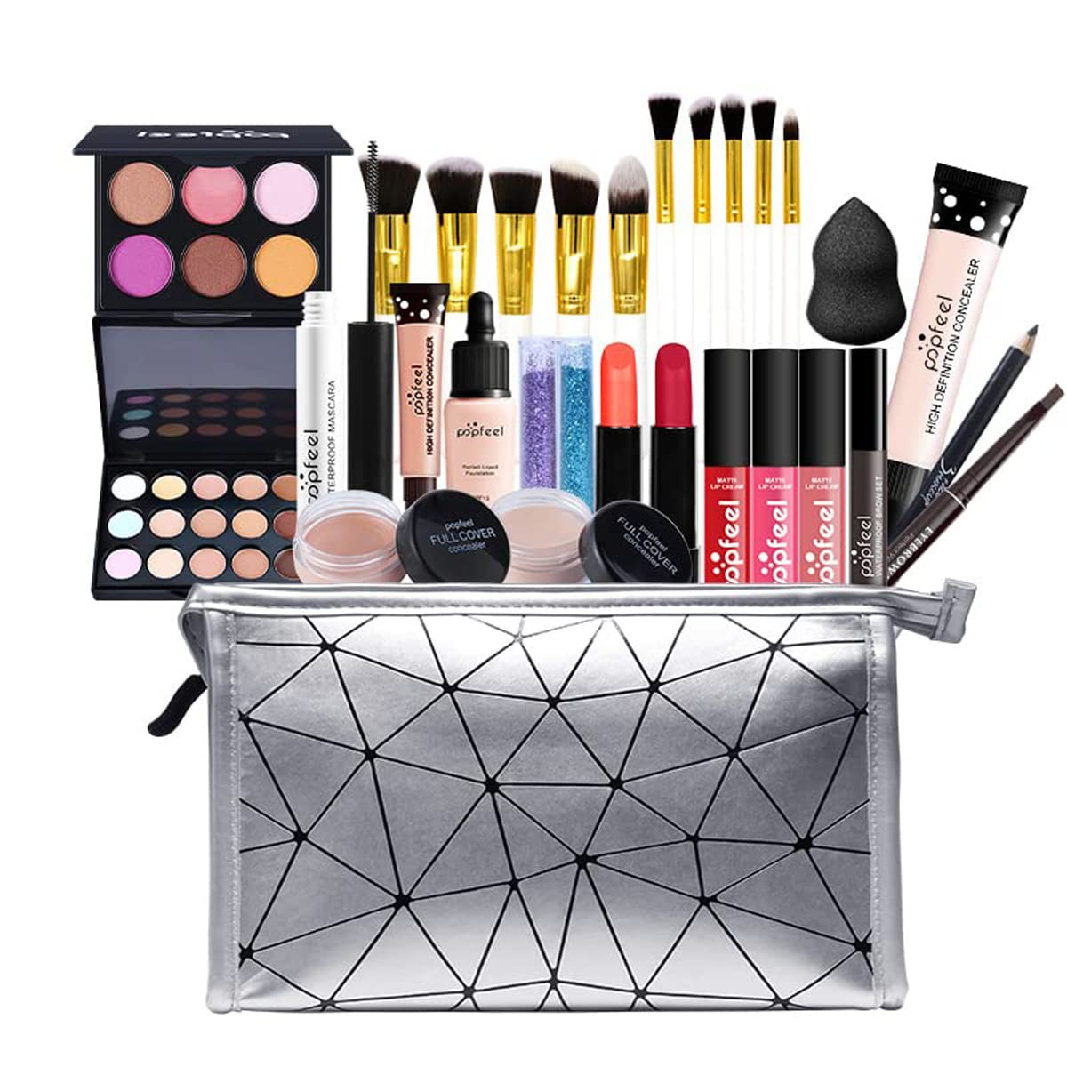 Multipurpose All in One Makeup Kit Full Kit with Eyeshadow Palette Lipstick Blush Powder Foundation Concealer Lip Gloss Mascara makeup kit for women | Amazon (US)
