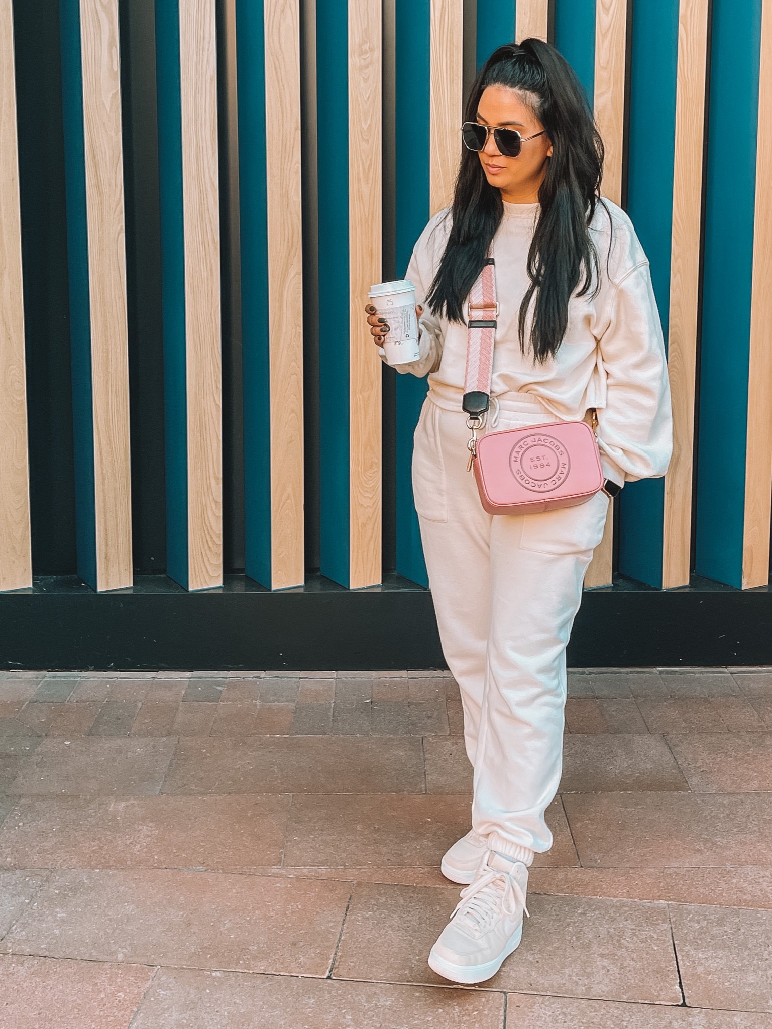 Neutral & cozy vibes 🍂 also these air forces are a MUST! the perfect tan with a hint of pink on the swoosh & sole! 😍

#LTKstyletip #LTKunder100 #LTKshoecrush