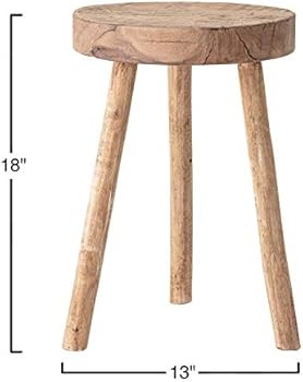 Bloomingville Reclaimed Wood Stool, Natural | Amazon (US)
