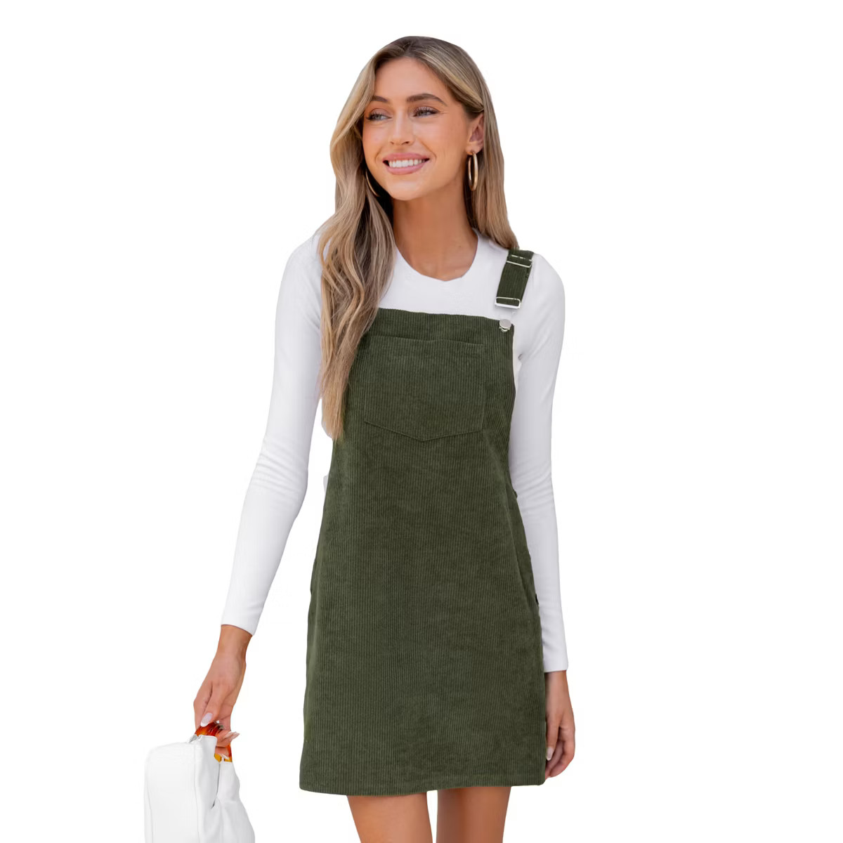 Women's Corduroy Square Neck Overall Dress - Cupshe | Target