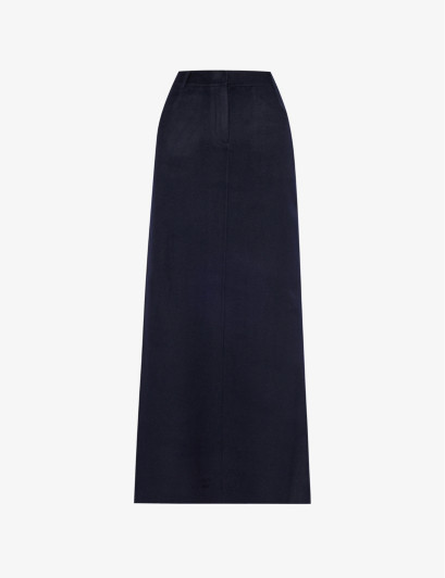Womens Navy Malvo Split-hem Wool-blend Maxi Skirt S | Selfridges