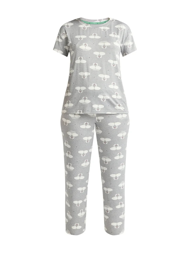 Joyspun Women's Sleep Tee and Pants Pajama Set, 2-Piece, Sizes XS to 3X | Walmart (US)
