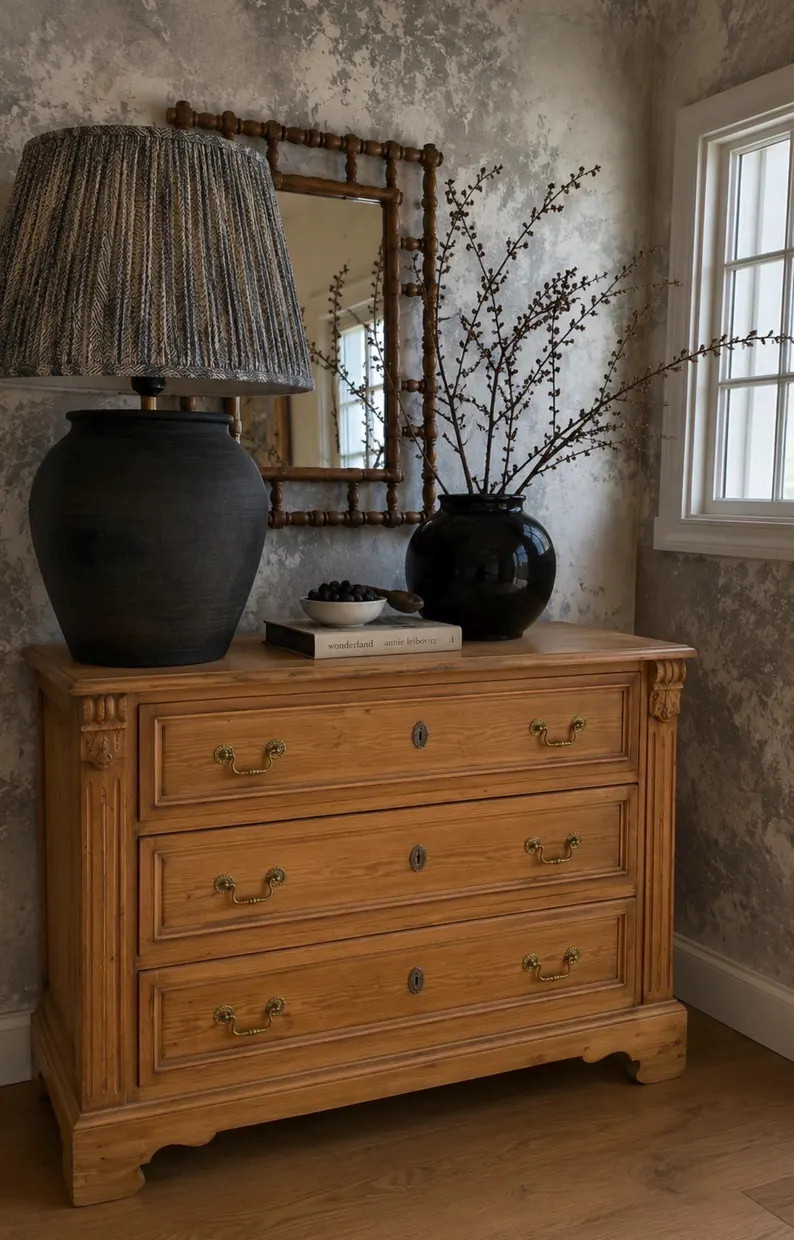 Antique Pine 3 Drawer Dresser | European Cottage Chest | Etsy (Global)