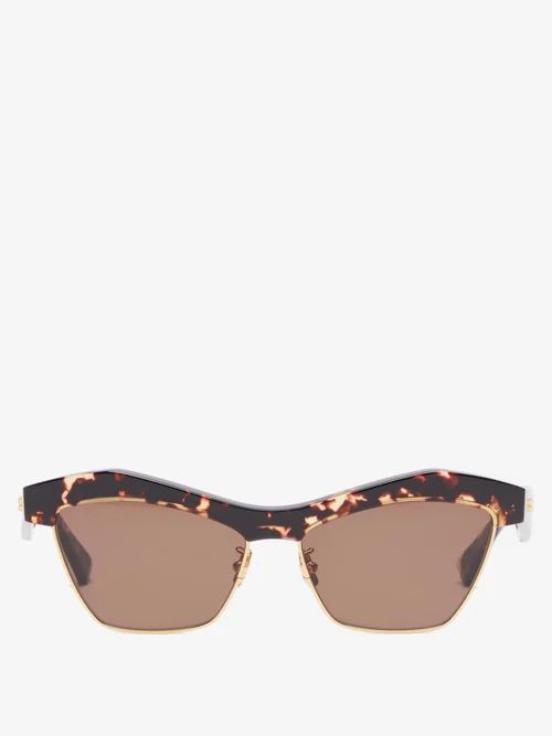 Bottega Veneta - Cat-eye Tortoiseshell-acetate Sunglasses - Womens - Tortoiseshell | Matches (US)