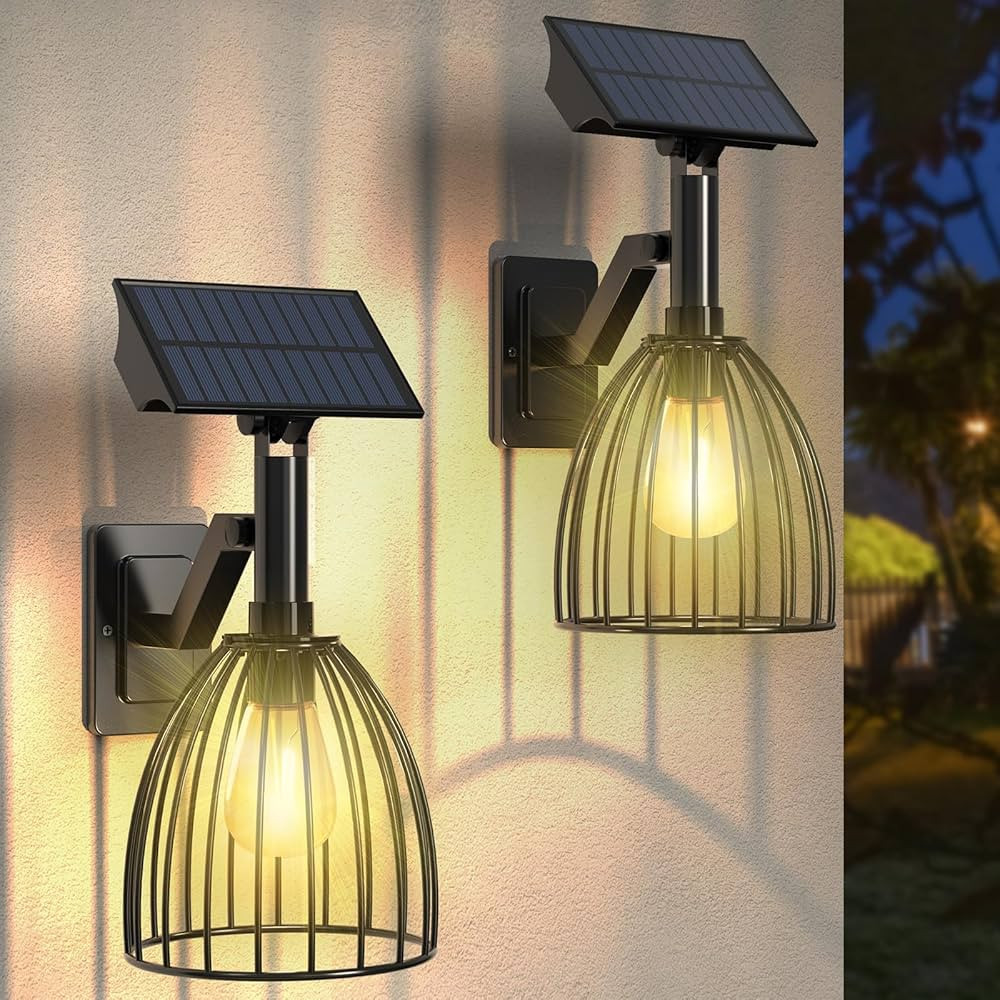 Outdoor Wall Lights, Collasis Upgraded Rust-Resistant Metal Wall-Mounted Sconce Decorative Solar ... | Amazon (US)