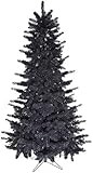 Fraser Hill Farm 7-Ft. Festive Tinsel Christmas Tree, Black, FFFT070-0BL | Amazon (US)
