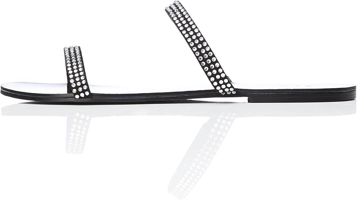 find. Women's Two-Band Sparkly Open-Toe Flat Sandals Bear-s-1a-4 Slipper | Amazon (US)