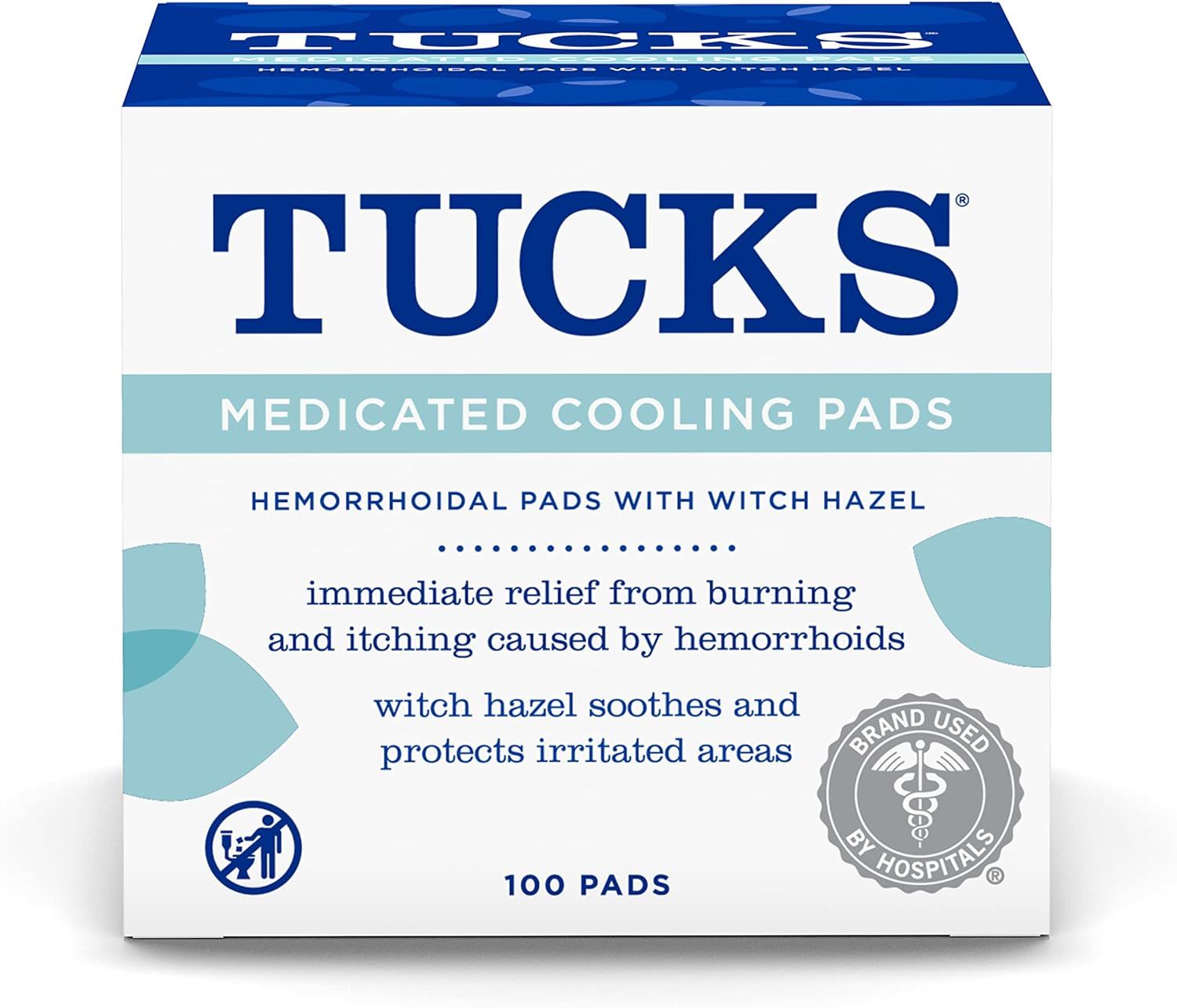 TUCKS Medicated Cooling Pads, 100 Count – Hemorrhoid Pads with Witch Hazel, Cleanses Sensitive ... | Amazon (US)