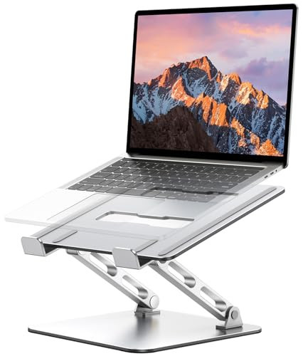 RIWUCT Ergonomic Laptop Stand, Dual-Bar Support & Height Adjustable Laptop Riser Holder for Desk, Ventilated & Portable Computer Notebook Stand Mount, Compatible with MacBook Air Pro/Dell/HP (10"-16") | Amazon (US)