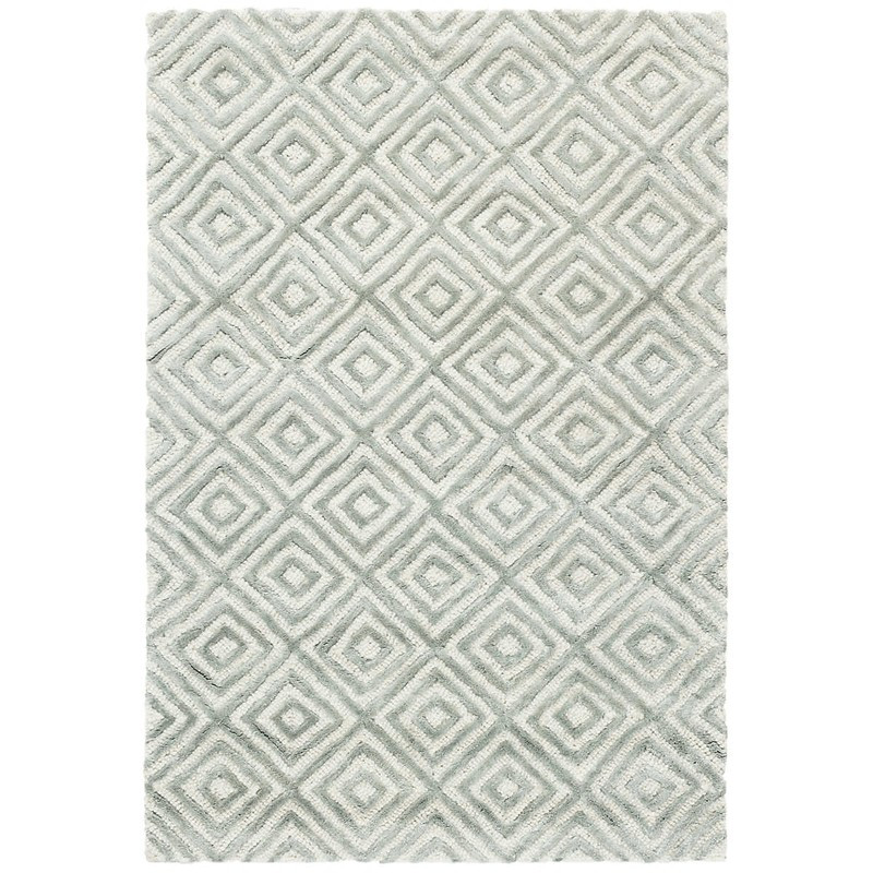 Cut Diamond Ocean Tufted Wool/Viscose Rug | Annie Selke