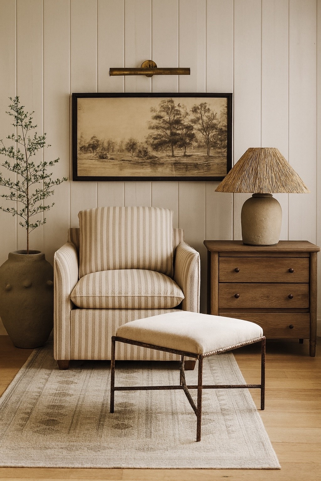 Walmart 275 or less Walmart, accent, seating area, new accent chair, nightstand used as a side table, new lamp, framed and ready, art, artificial, black olive tree, planter, rug, ottoman

#LTKHoliday #LTKHome #LTKSaleAlert