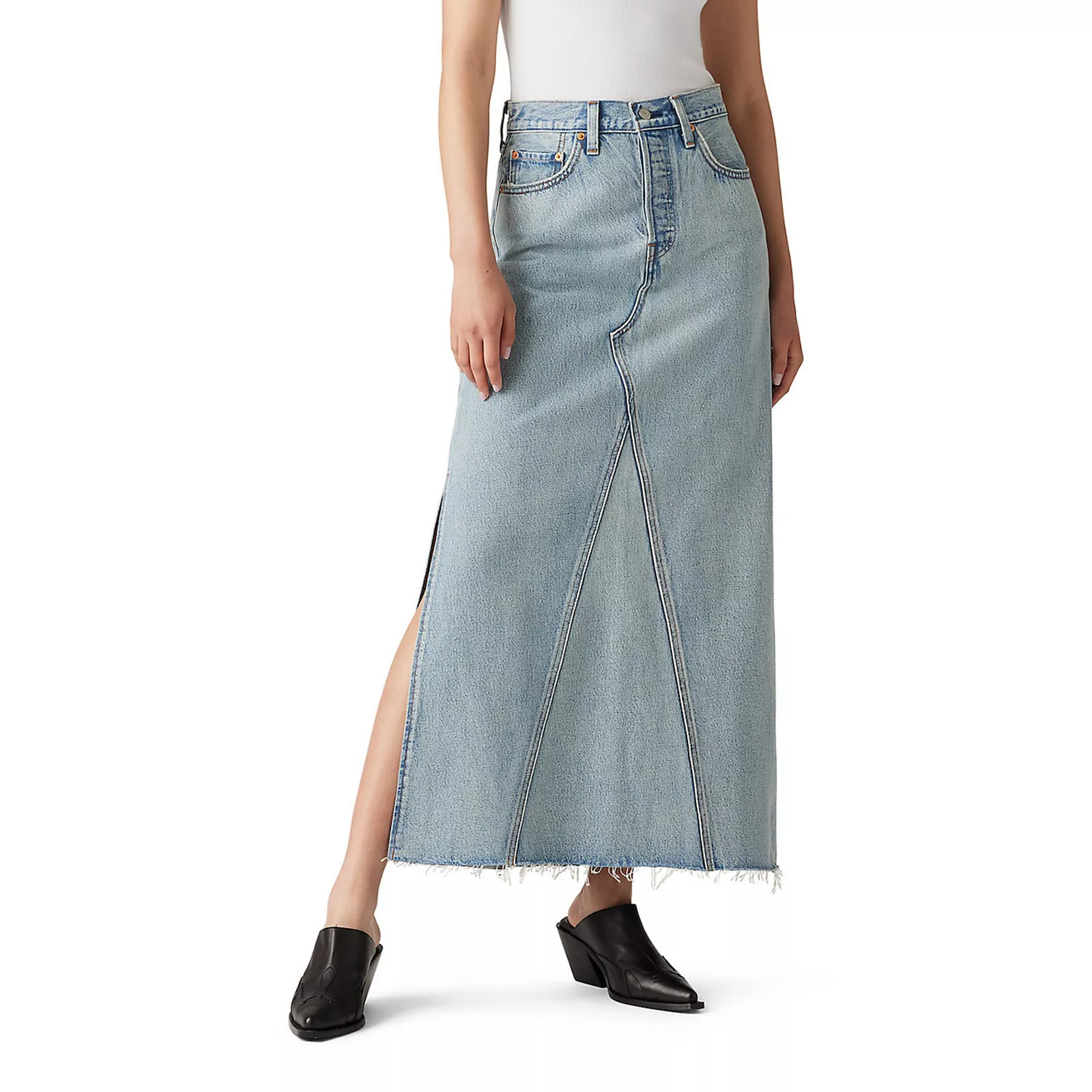 Women's Levi's® Iconic Long Denim Maxi Skirt, Size: 31(US 12)Medium, Not In The Mood Grey | Kohl's