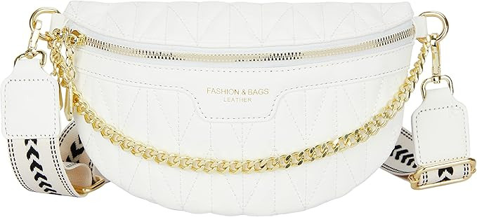 Crossbody Bags for Women - Fashion Waist Packs Shoulder Bag Vegan Leather Fanny Pack Quilted Belt... | Amazon (US)