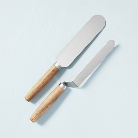 2pc Wood & Stainless Steel Icing Spatula Set - Hearth & Hand™ with Magnolia | Target