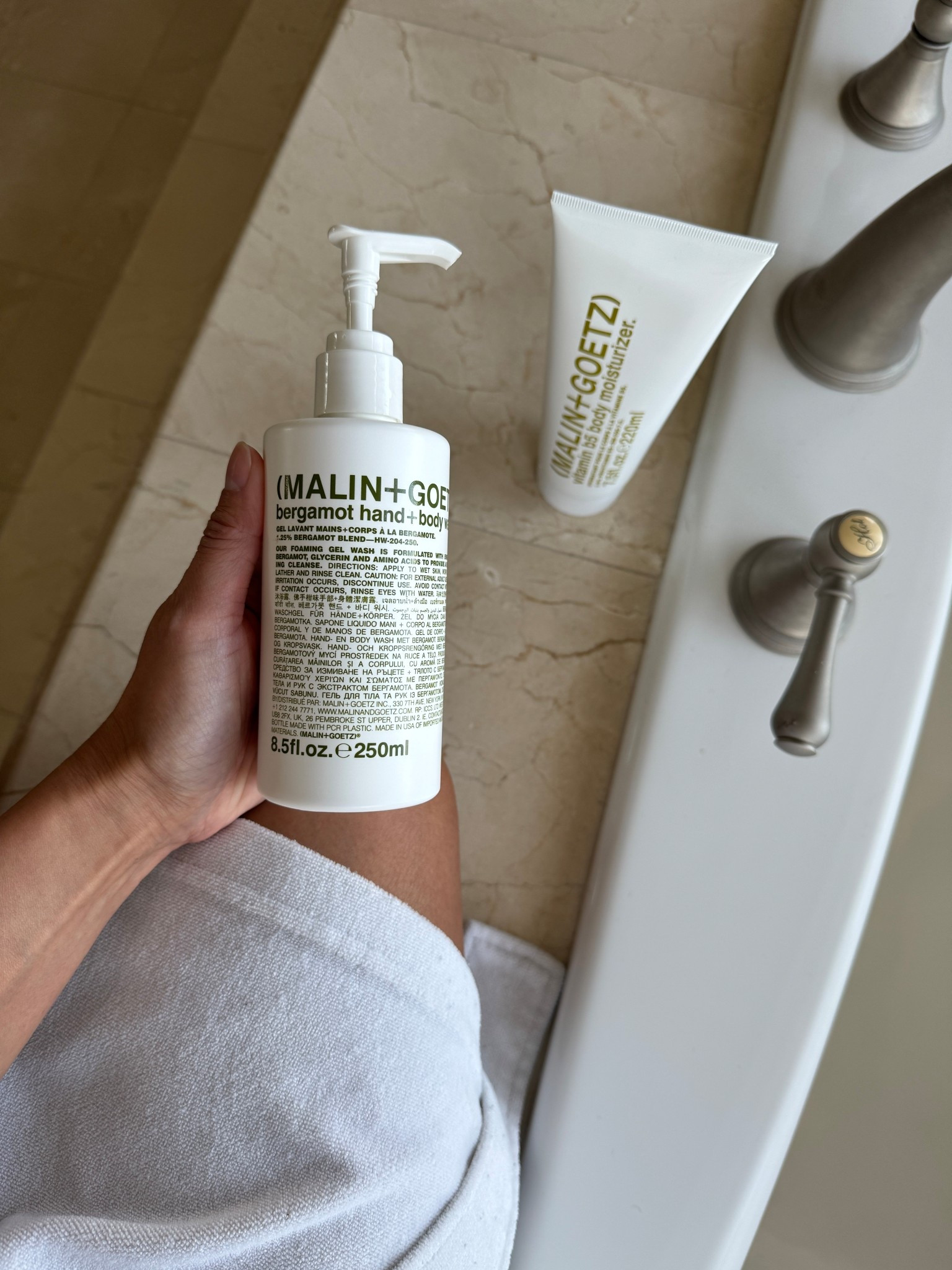 Favorite bath and body products. I love the scent of bergamot. It smells fresh and spa-like in my favorite body wash shown here.  This body wash cleans well, without stripping your skin. (The rum scent is a favorite of my husband’s too.)
This body moisturizer also pictured makes the perfect combo with the bergamot body wash for lightweight moisturization that sinks right in.  #malinandgoetzlifestyle @malinandgoetz

#LTKFindsUnder50 #LTKBeauty #LTKOver40