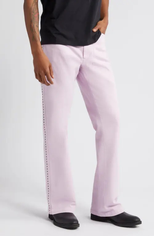 STOCKHOLM SURFBOARD CLUB Fog Swarovski® Crystal Embellished Straight Leg Jeans in Pink at Nordstrom, Size 50 | Nordstrom