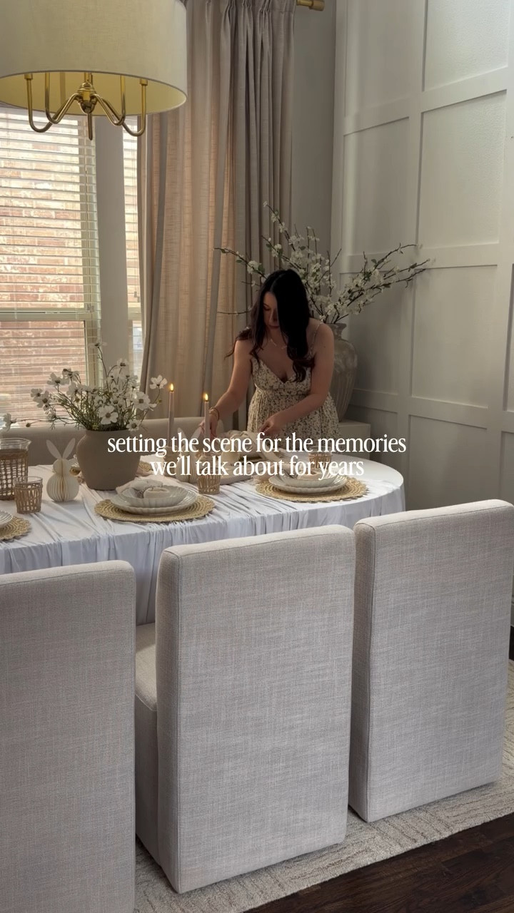 the right table sets the whole tone 🌿 

I really wanted an organic, earthy vibe for our Easter table this year and everything I used I already had! Affordable finds that arrive in time for the weekend, and are perfect to keep out all spring long. This table came together with the simplest organic touches like woven details, linen napkins, warm tones, and earthy textures.

Follow me @threetimesahome for more hosting and holiday inspo 🤎

#LTKSeasonal #LTKmomlife #LTKHome