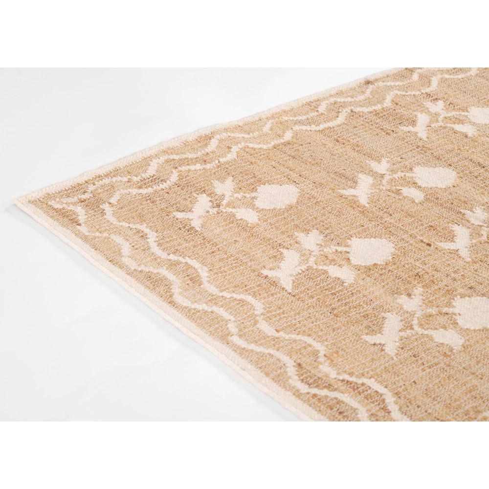 Lizbeth Coastal Beach Ivory Floral Patterned Rug - 8'x10' | Kathy Kuo Home