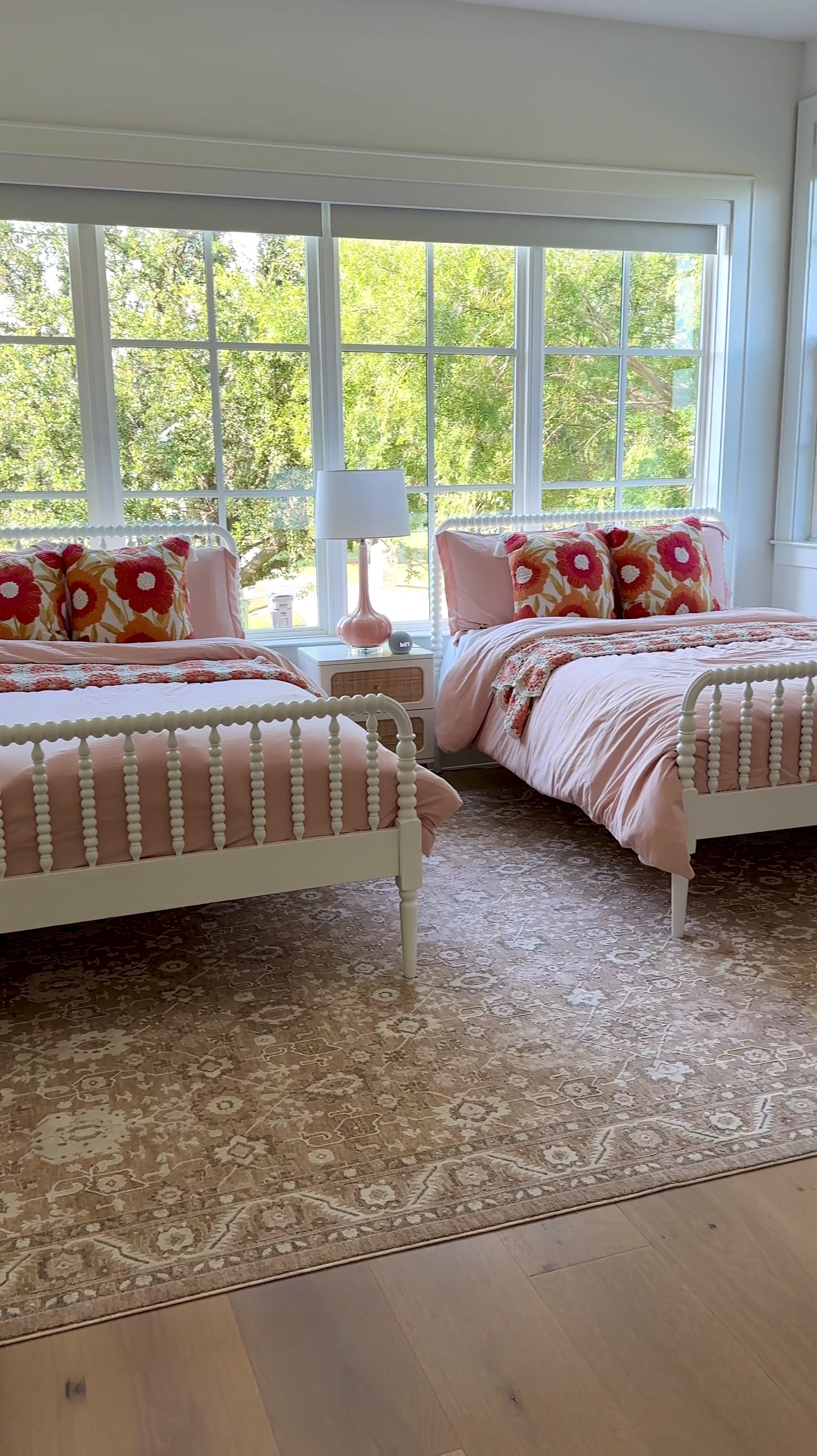 Girls bedroom! White bed + Amazon duvets + Anthropologie mirror + Amazon desk + chair + pink lamps

#LTKHome #LTKVideo #LTKKids