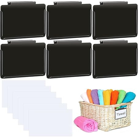 6 Pieces Basket Bin Labels Clips Label Holders Stainless Label Holders Removable Metal Bin Clips ... | Amazon (US)