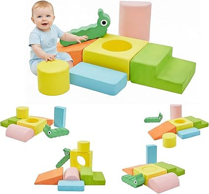 QUCHI Climbing Toys for Toddlers, Baby Climbing Blocks, 7-Piece Soft Foam Climbing Blocks Set, Ba... | Amazon (US)