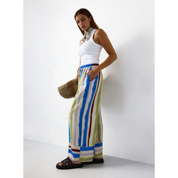 Buy Ultra Wide Stripe Trousers  10 | Trousers | Tu | Tu Clothing