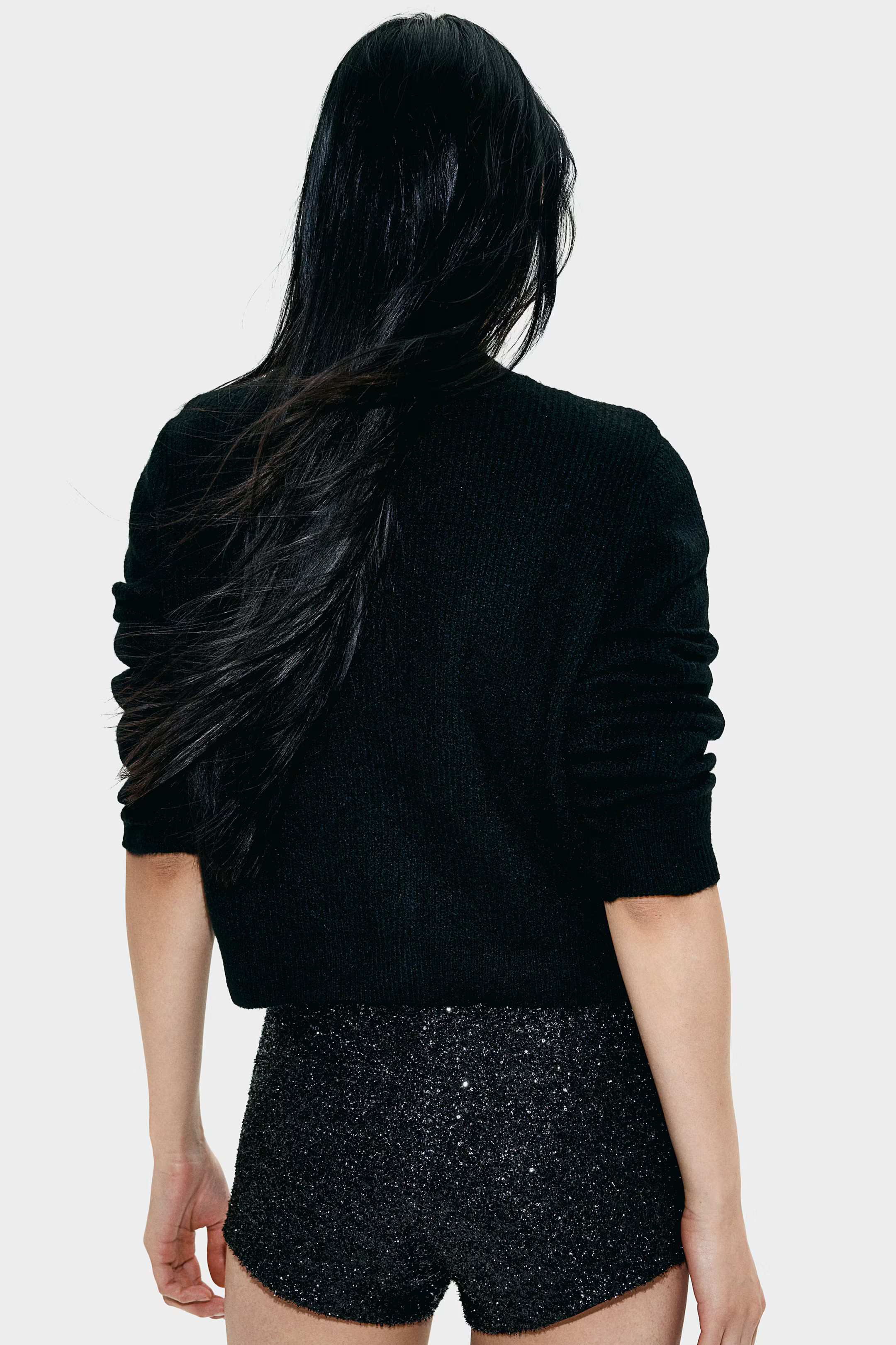 Gerippter Cardigan mit Schleifen - Schwarz - Ladies | H&M DE | H&M (DE, AT, CH, NL, FI)