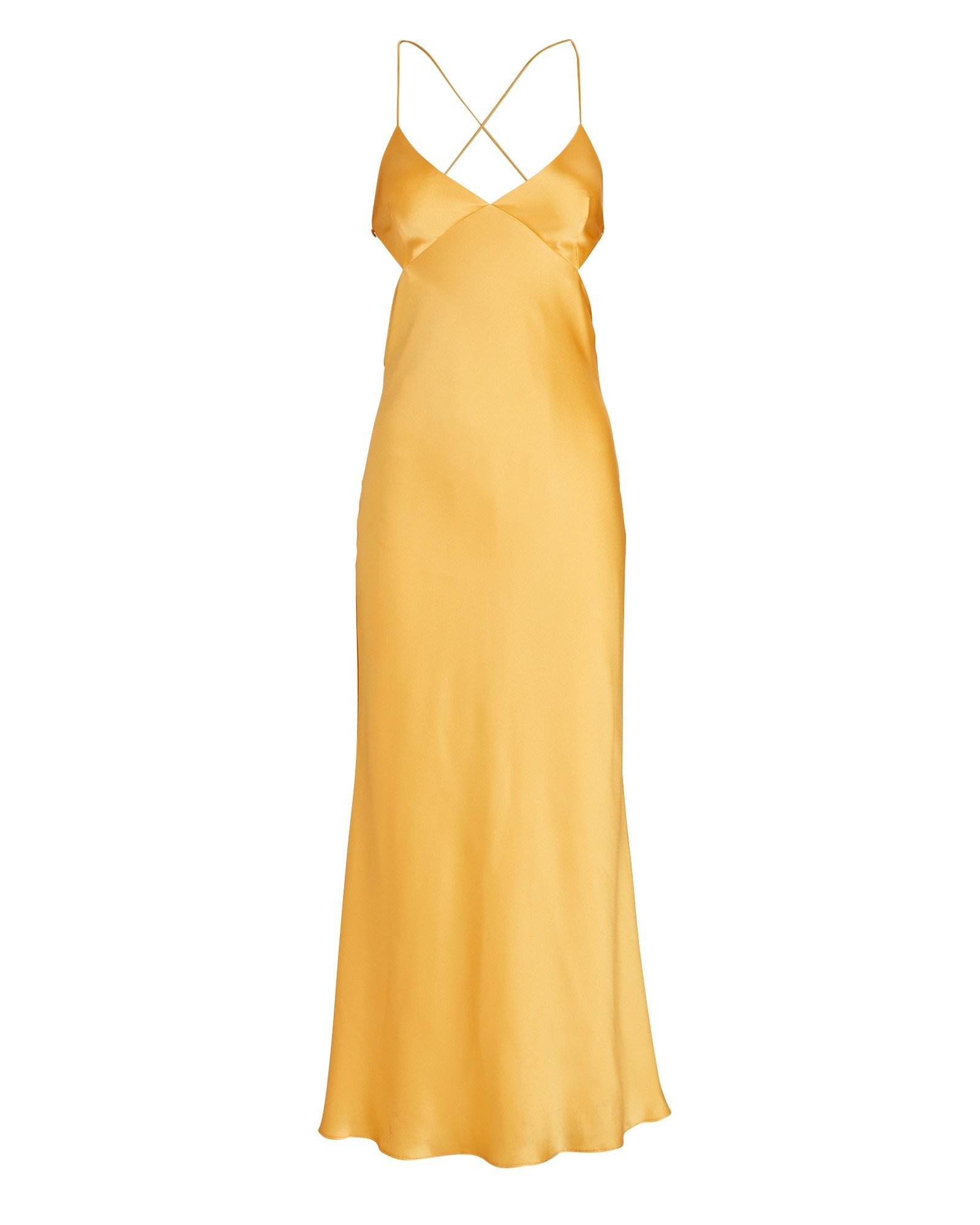 Tie-Back Silk Satin Midi Dress | INTERMIX