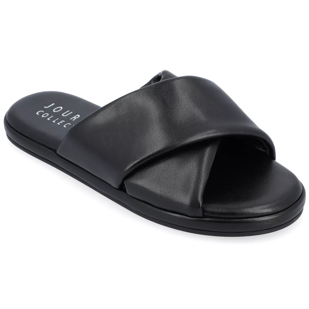 Journee Collection Womens Addilynn Tru Comfort Foam Puffy Slide Sandal Black 6.5 | Target