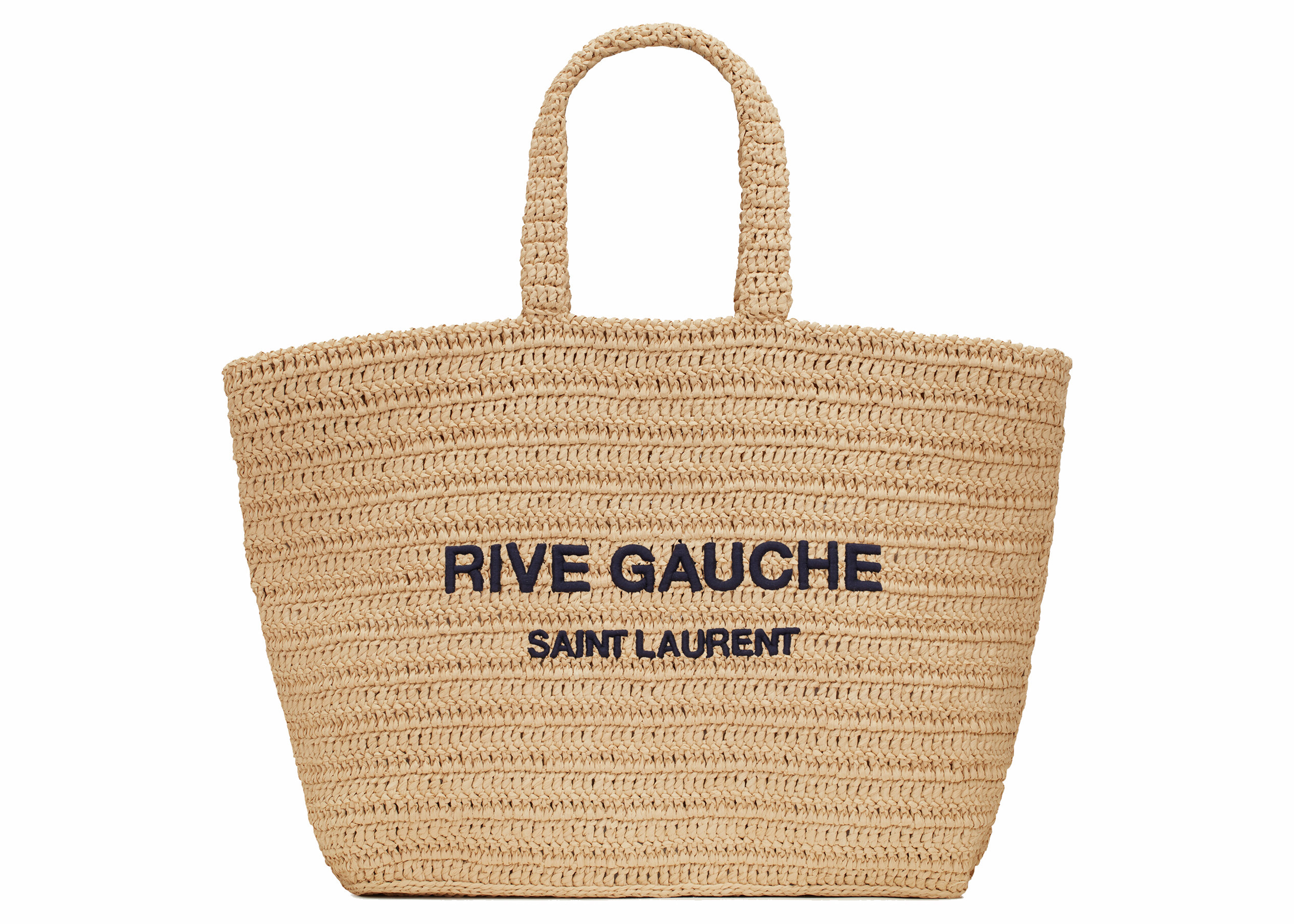 Women's Saint Laurent Rive Gauche Supple Raffia Tote Bag in Natural | StockX