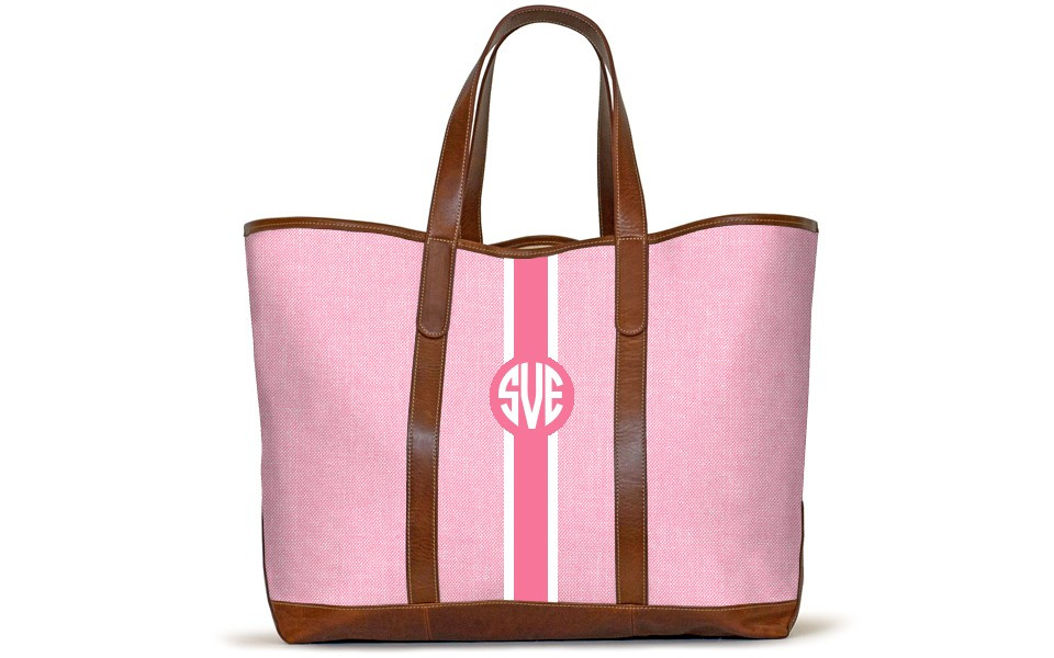 St. Charles Yacht Tote Monogram Stripe | Barrington Gifts