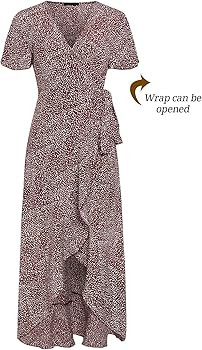 BerryGo Women's Boho V Neck Ruffle Floral Wrap Maxi Dress | Amazon (US)