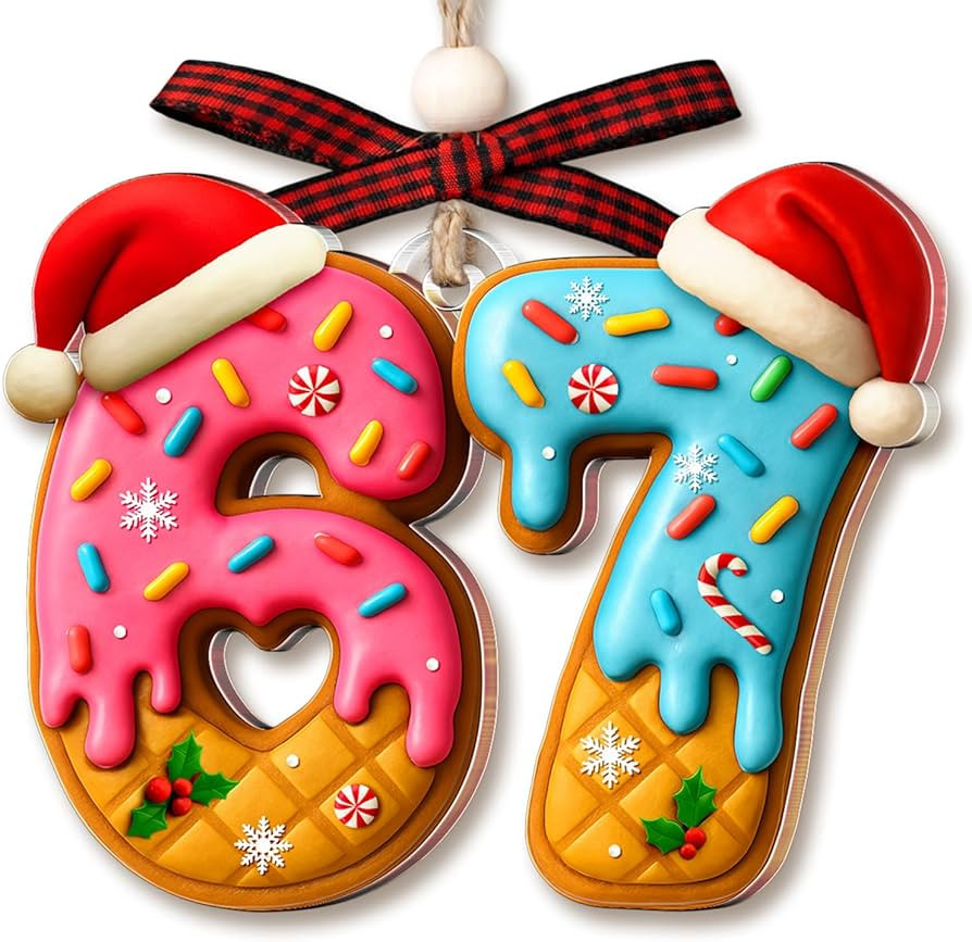 67 Ornament - Donut 67 Christmas Ornament - Funny Christmas Ornaments - 6 7 Six Seven Meme Gifts ... | Amazon (US)