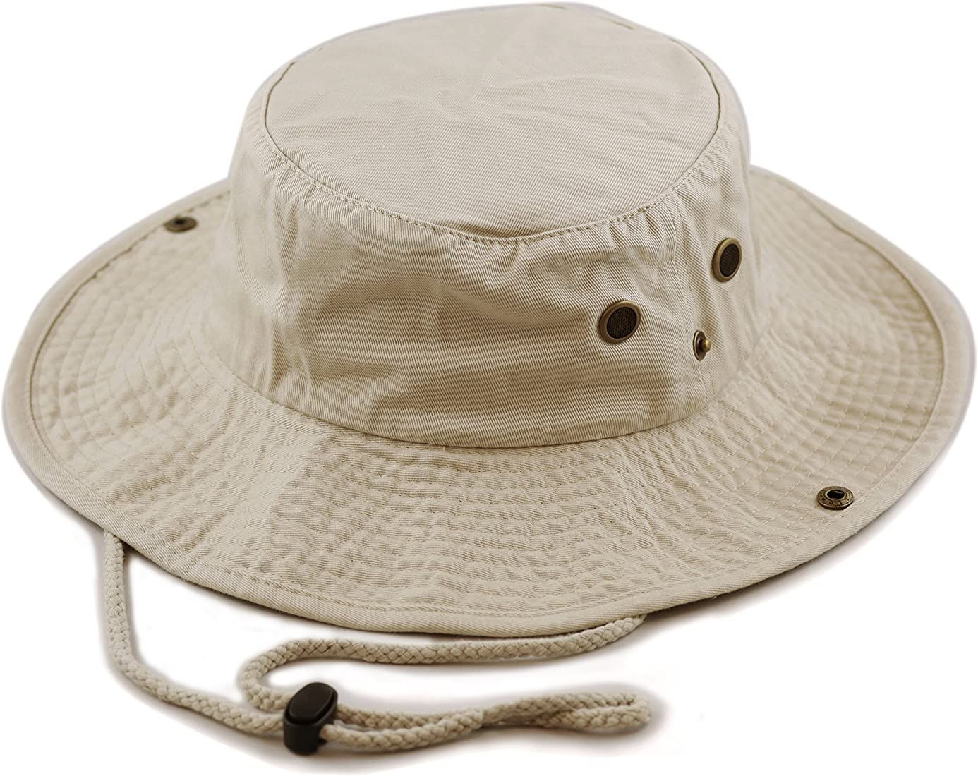 The Hat Depot Cotton Stone-Washed Safari Wide Brim Foldable Double-Sided Sun Boonie Bucket Hat | Amazon (US)