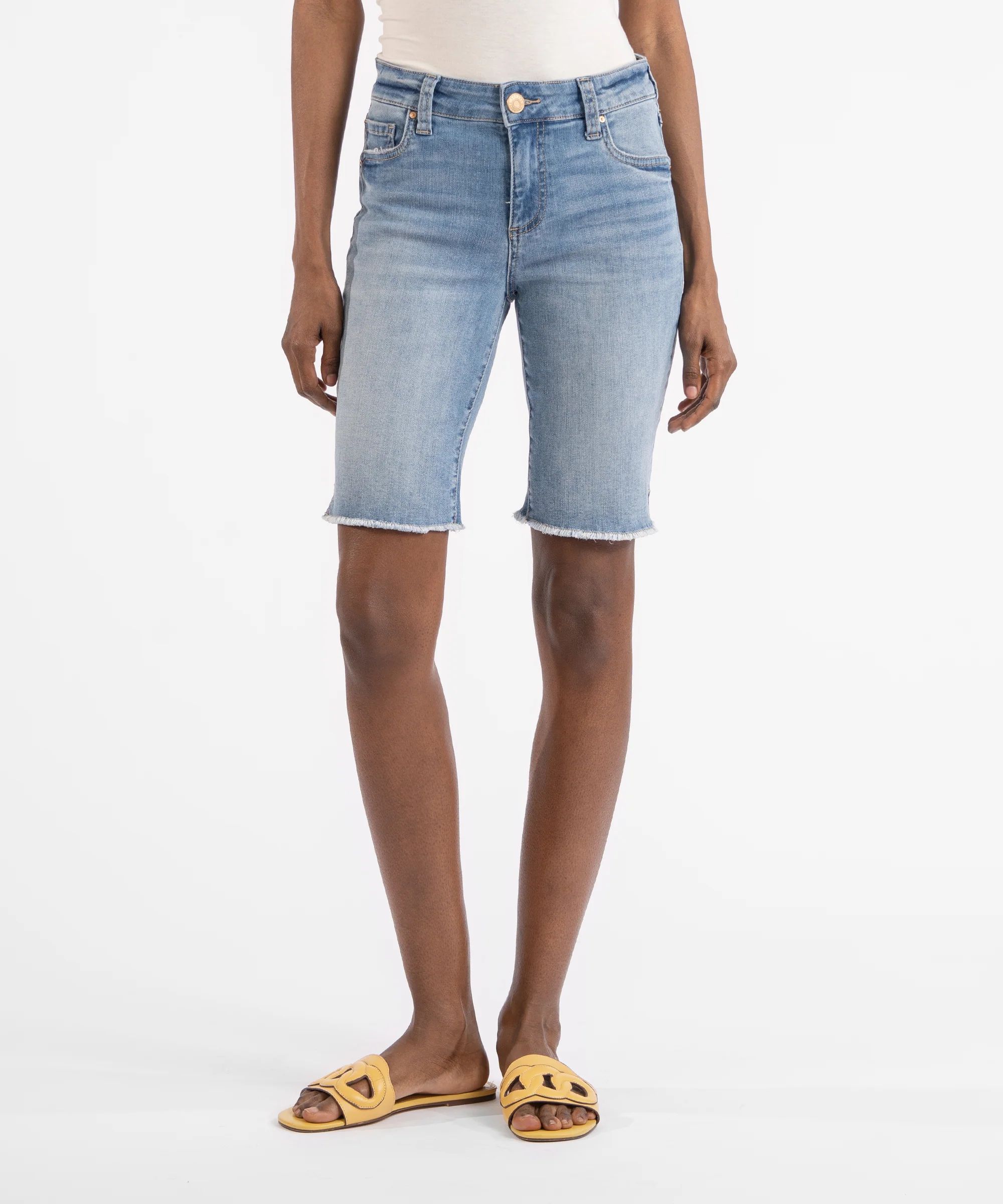 Natalie Mid Rise Bermuda (Lead Wash) - Kut from the Kloth | Kut From Kloth