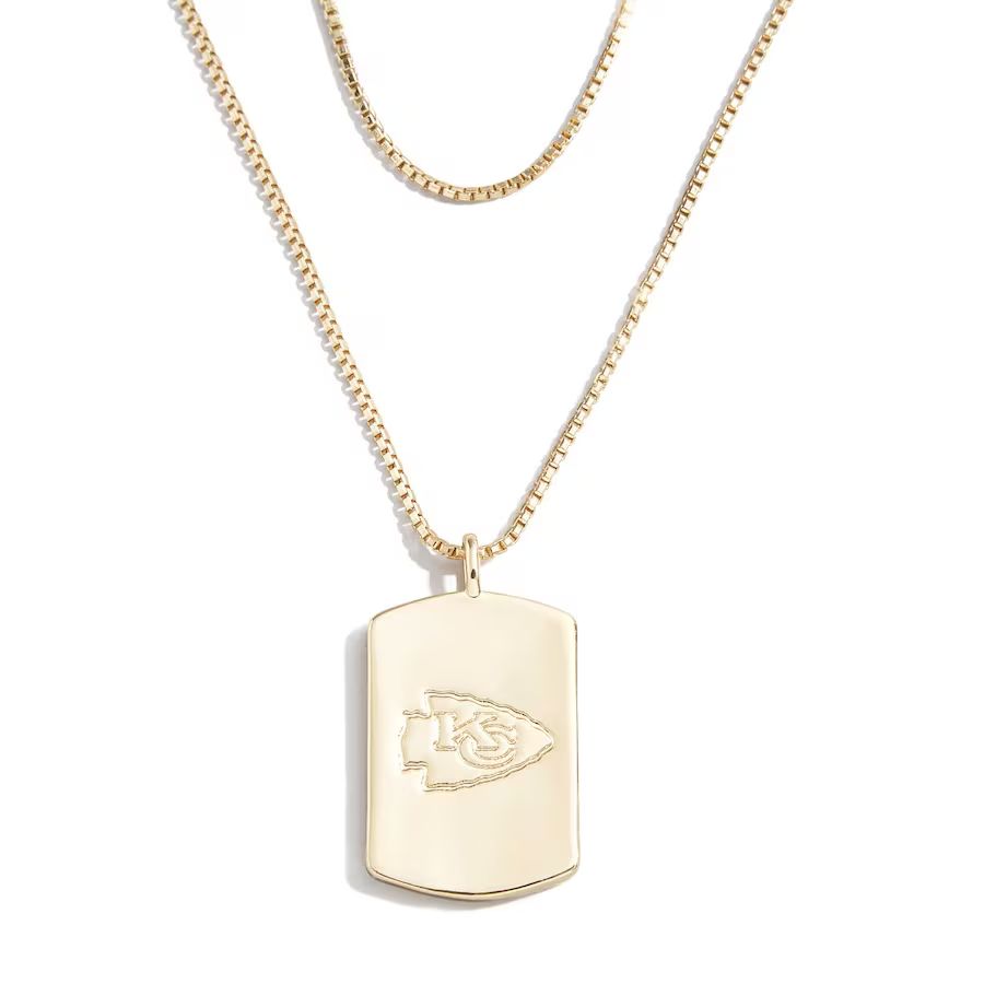 Kansas City Chiefs WEAR by Erin Andrews x Baublebar Gold Dog Tag Necklace | Fanatics