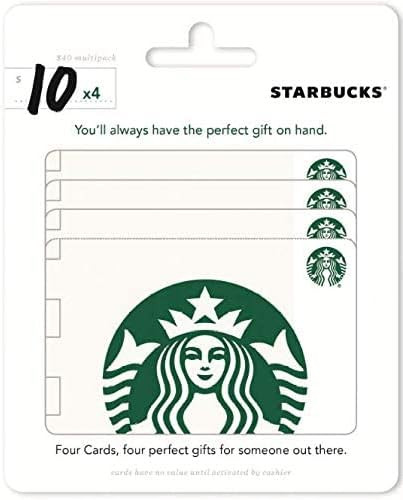Starbucks Physical Gift Cards (Multipack of 4 x $10) - $40 | Amazon (US)